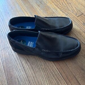 Black Slip-On Leather Loafers - Nunn Bush